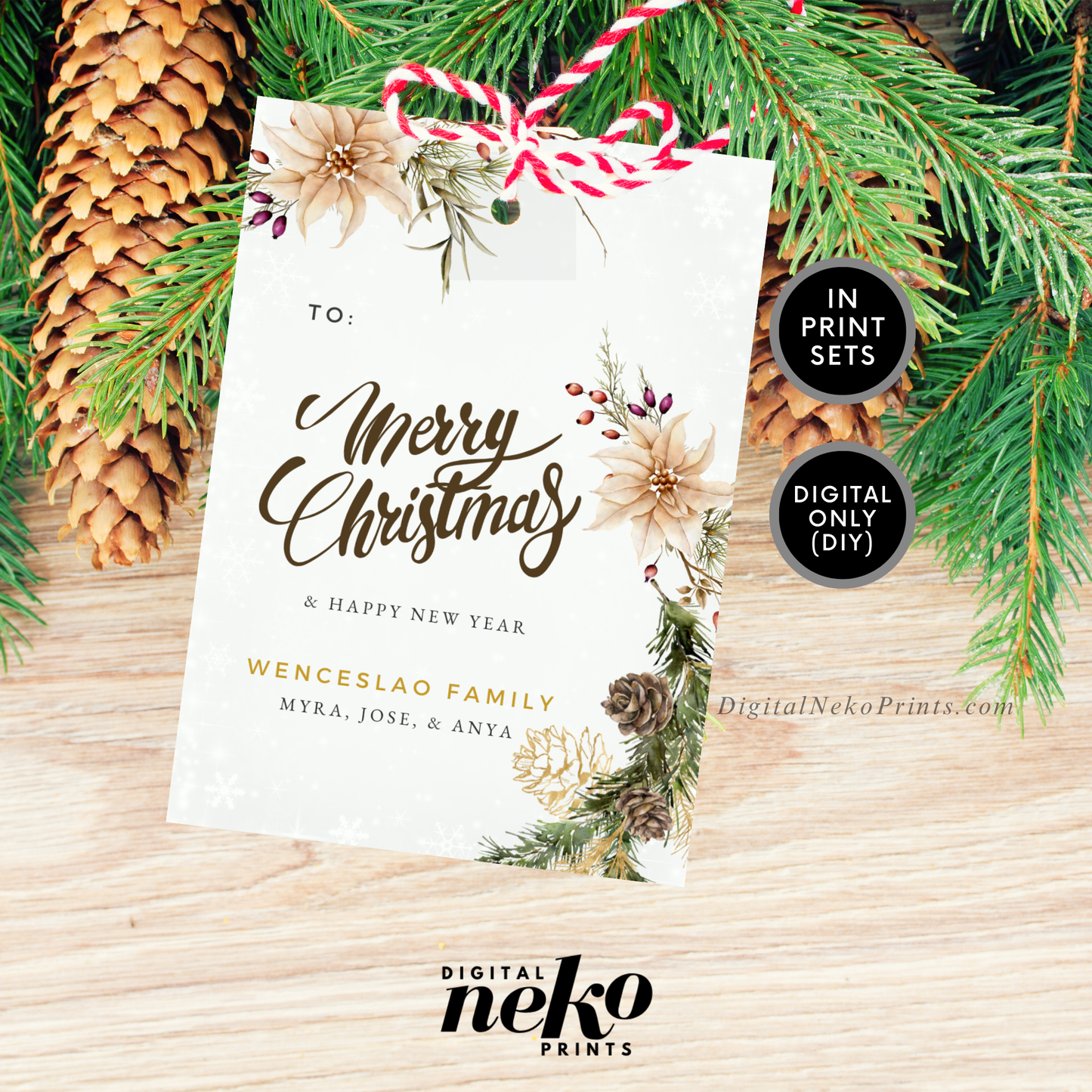 Christmas '24 Gift Tags (Floral Classic)