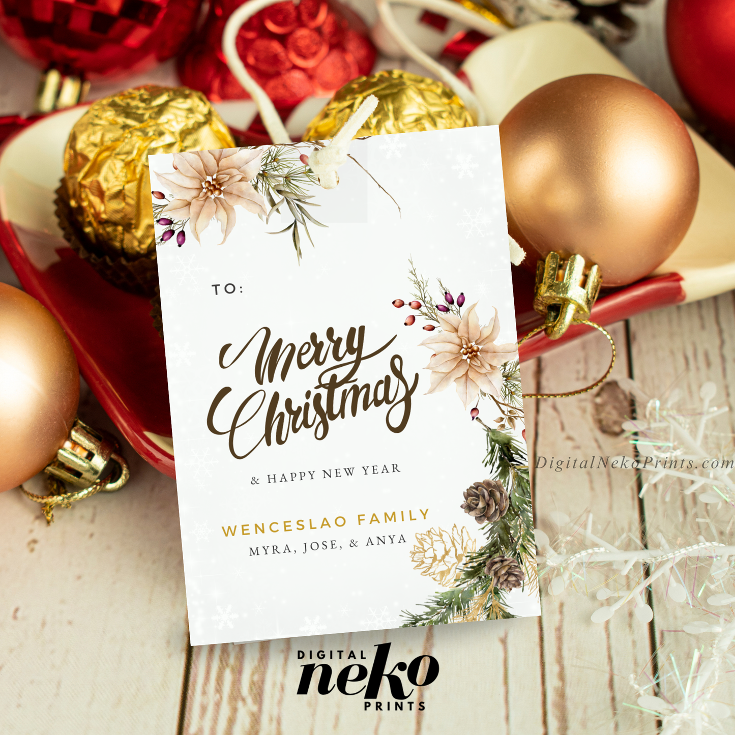 Christmas '24 Gift Tags (Floral Classic)