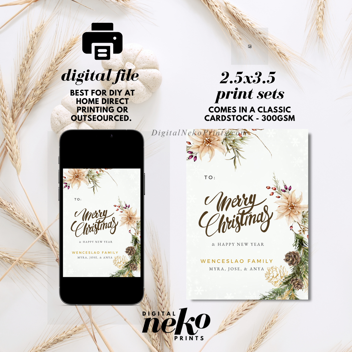 Christmas '24 Gift Tags (Floral Classic)