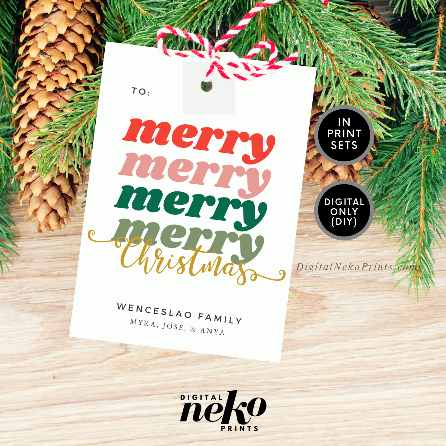 Christmas '24 Gift Tags (Retro)